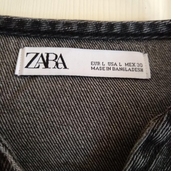 Zara denim full zip long sleeve mini dress NWOT - Picture 5 of 9